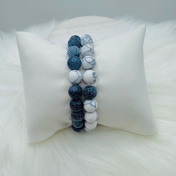 Duo Marble Ceramic Beaded Bracelet - Small wrists - Picture 3 of 6